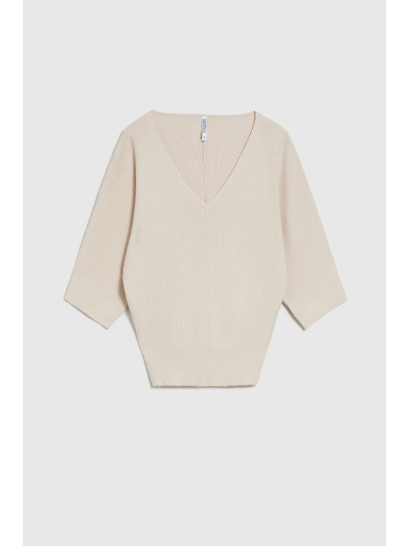 Moodo Pulover s 3/4 rukavima béžový Moodo