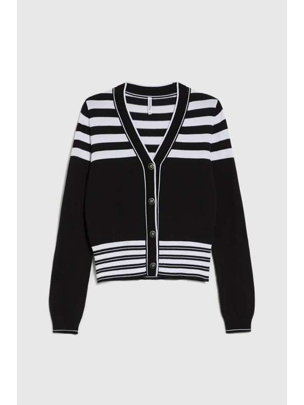 Moodo Pulover s ukrašenim gumbima crni Moodo