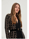 Moodo Crni kardigan s geometrijskim uzorkom Moodo