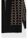 Moodo Crni kardigan s geometrijskim uzorkom Moodo