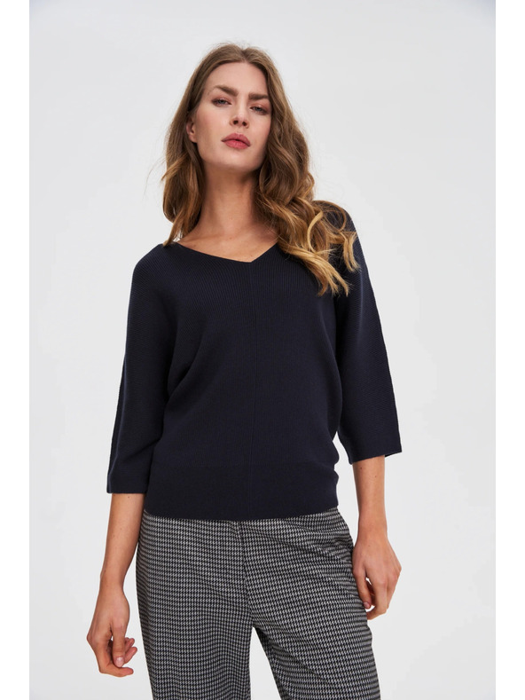 Moodo Pulover s 3/4 rukavima tamno plavi Moodo