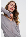 Moodo Sivi pulover s metalnim vlaknom Moodo