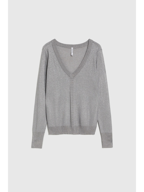 Moodo Sivi pulover s metalnim vlaknom Moodo
