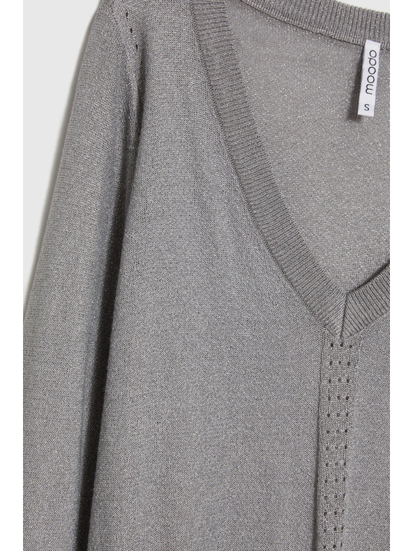 Moodo Sivi pulover s metalnim vlaknom Moodo