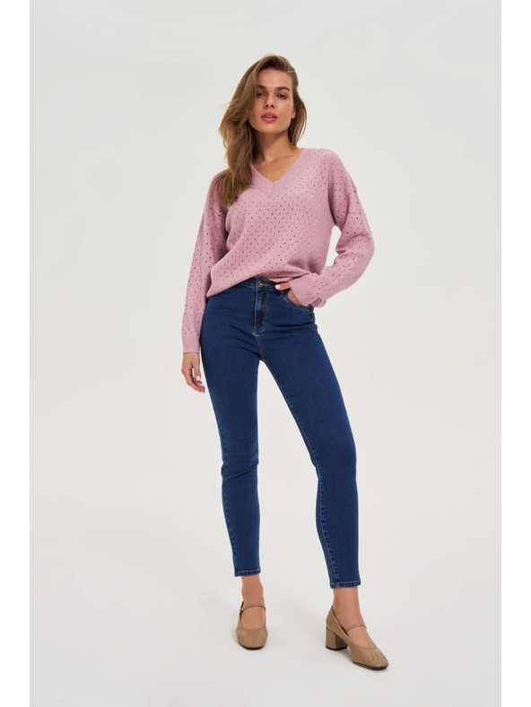 Moodo Azurni pulover ružičasti Moodo
