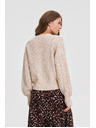 Moodo Béžový kardigan s ukrašenim pletenjem Moodo