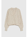 Moodo Béžový kardigan s ukrašenim pletenjem Moodo