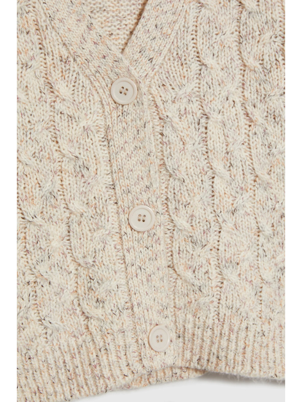 Moodo Béžový kardigan s ukrašenim pletenjem Moodo