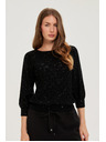 Moodo Pulover s šljokicama crni Moodo