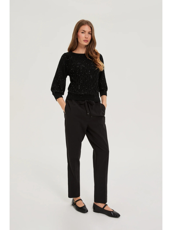 Moodo Pulover s šljokicama crni Moodo