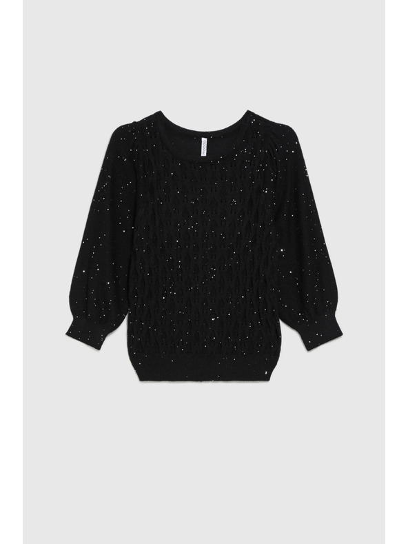Moodo Pulover s šljokicama crni Moodo