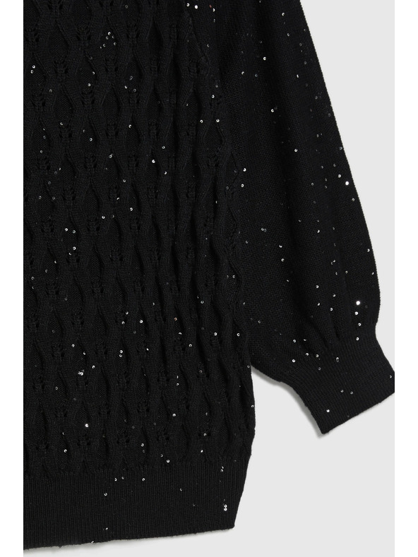 Moodo Pulover s šljokicama crni Moodo
