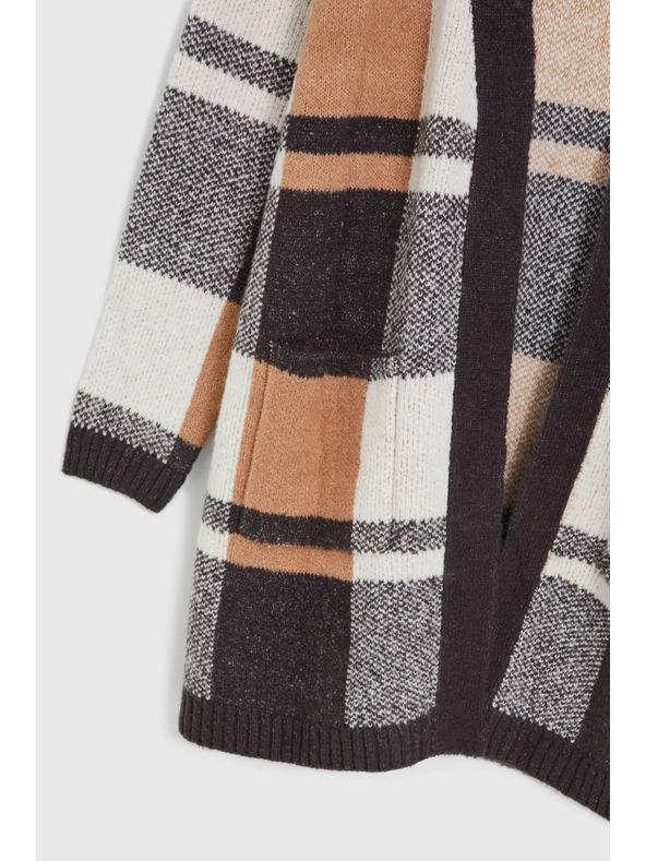 Moodo Béžový karirasti kardigan Moodo