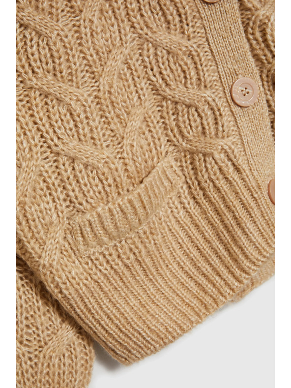 Moodo Béžový kardigan s V-izrezom Moodo