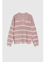 Moodo Ružičasti pulover s prugama Moodo