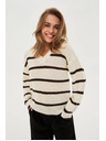 Moodo Béžový pulover s prugama Moodo