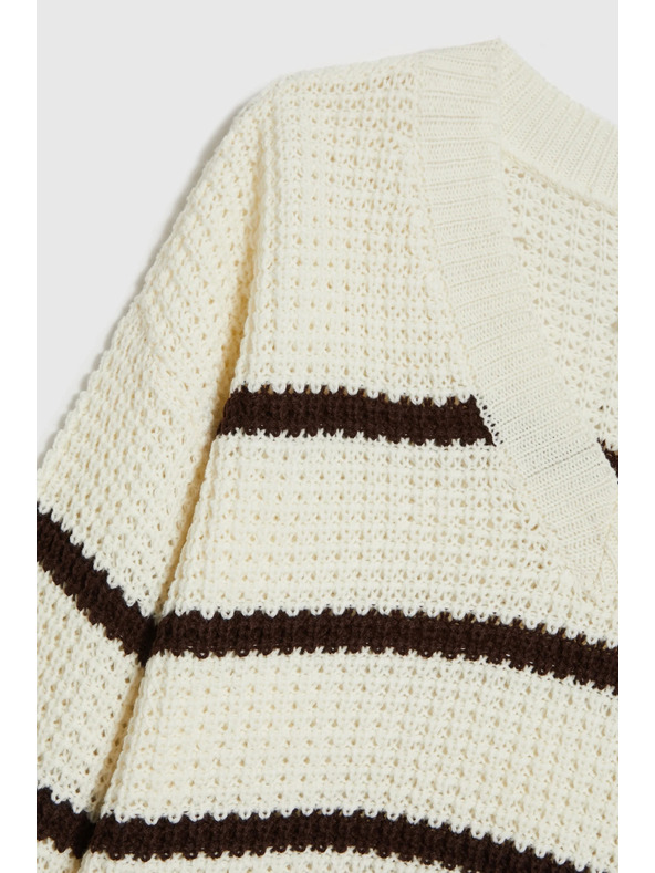 Moodo Béžový pulover s prugama Moodo