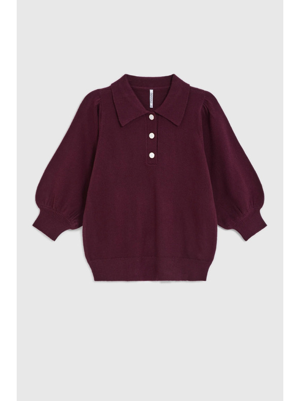 Moodo Pulover s ovratnikom bordo Moodo