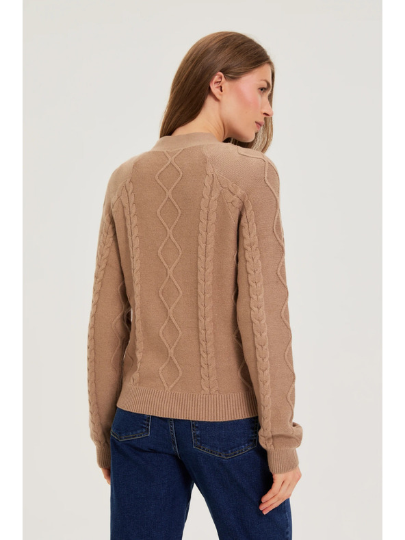 Moodo Pleteni béžový kardigan Moodo