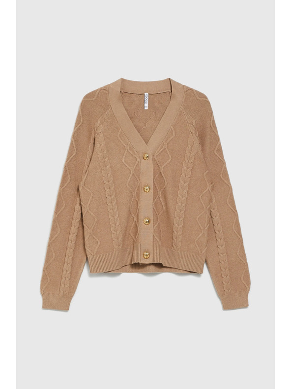 Moodo Pleteni béžový kardigan Moodo