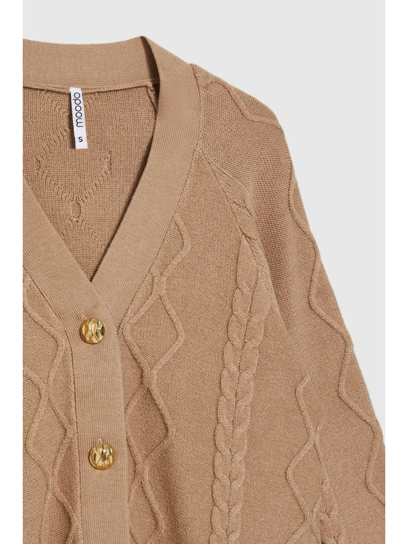 Moodo Pleteni béžový kardigan Moodo