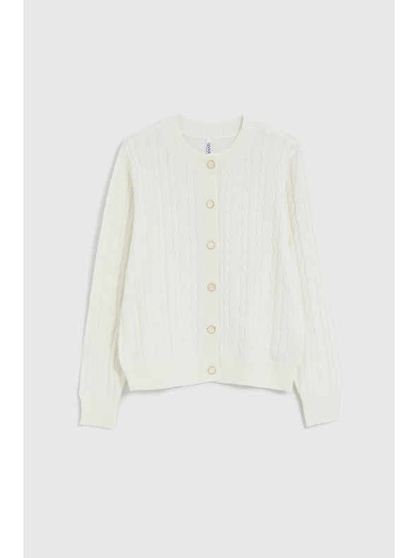 Moodo Pulover s ukrašenim pletenjem ecru Moodo