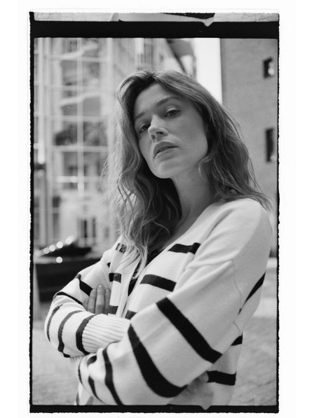 Moodo Prugasti kardigan ecru Moodo