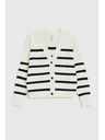 Moodo Prugasti kardigan ecru Moodo