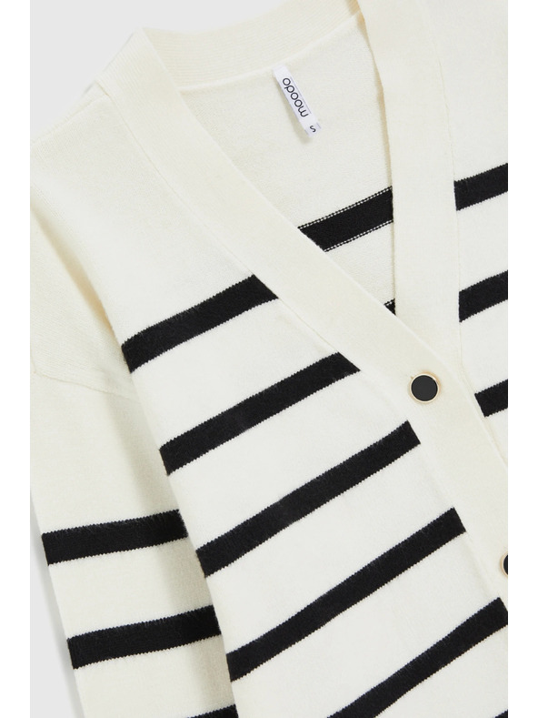 Moodo Prugasti kardigan ecru Moodo