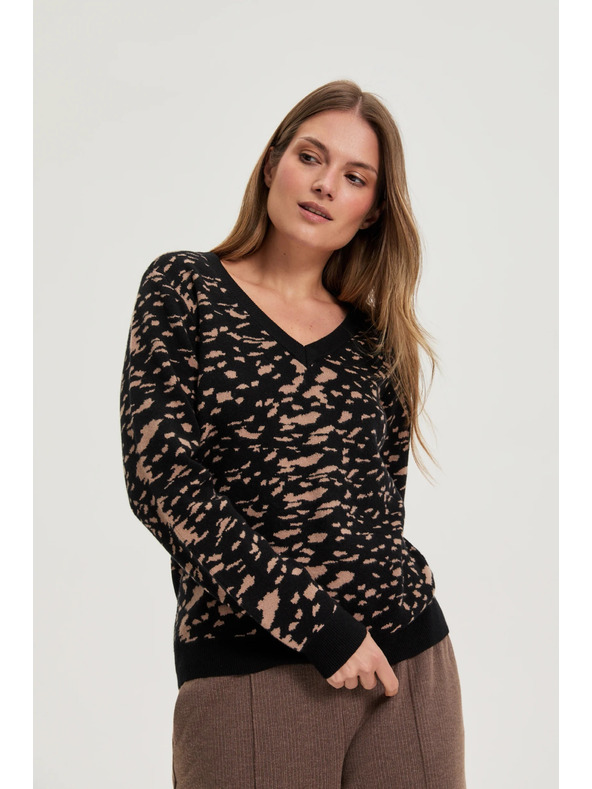 Moodo Jednostavni pulover crni Moodo