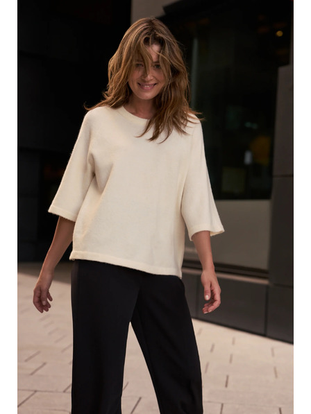 Moodo Bež pulover s kratkim rukavima Moodo