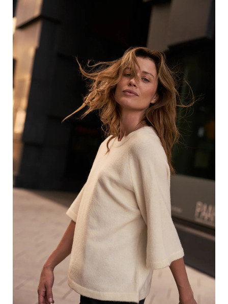 Moodo Bež pulover s kratkim rukavima Moodo