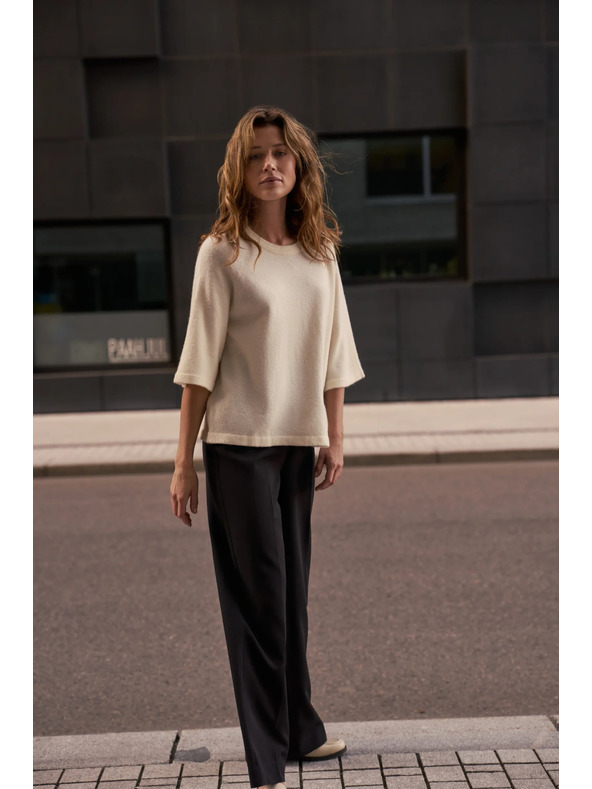 Moodo Bež pulover s kratkim rukavima Moodo