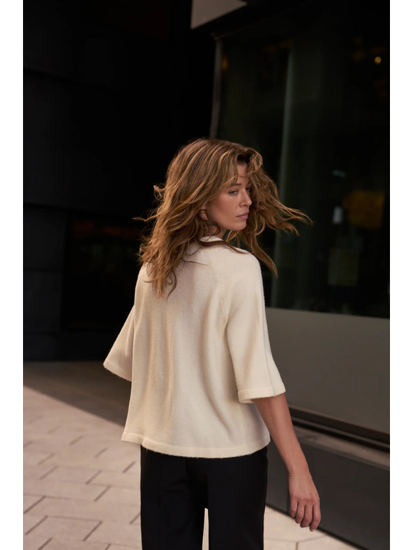 Moodo Bež pulover s kratkim rukavima Moodo