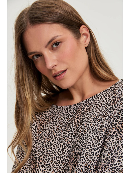 Moodo Pulover s leopardskim uzorkom bež Moodo