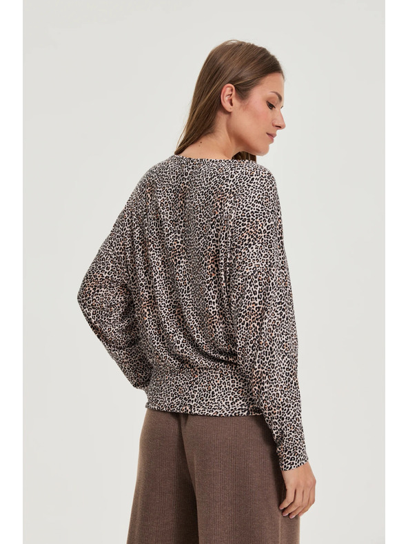 Moodo Pulover s leopardskim uzorkom bež Moodo