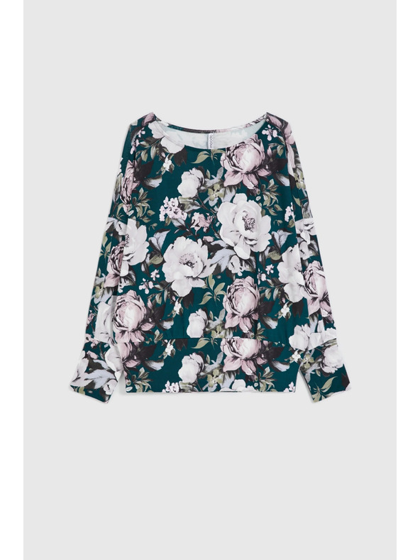 Moodo Pulover s cvjetnim uzorkom zeleni Moodo