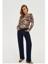 Moodo Bež pulover s biljnim uzorkom Moodo