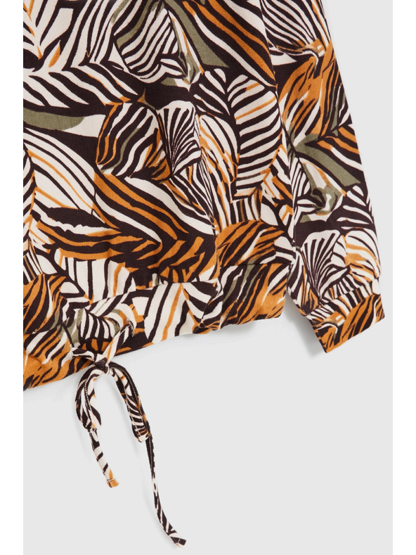 Moodo Bež pulover s biljnim uzorkom Moodo