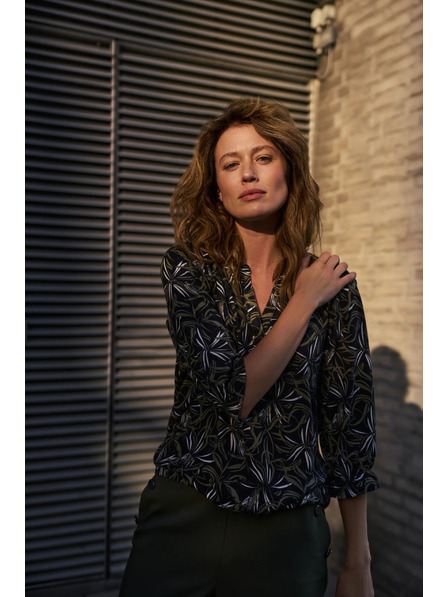 Moodo Pulover s uzorkom crni Moodo