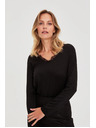 Moodo Pulover s čipkastim izrezom crni Moodo