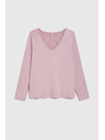 Moodo Pulover s čipkastim izrezom ružičasti Moodo