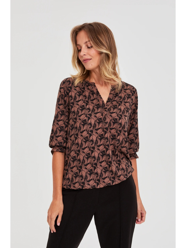 Moodo Smeđi pulover s kratkim rukavima Moodo