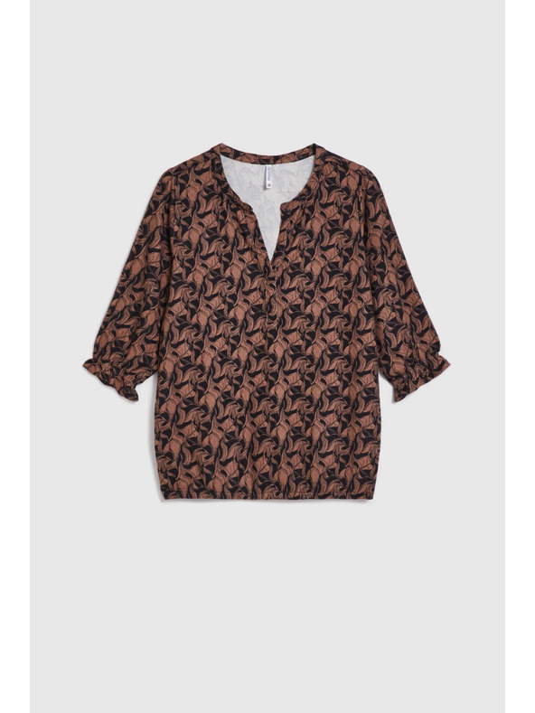 Moodo Smeđi pulover s kratkim rukavima Moodo