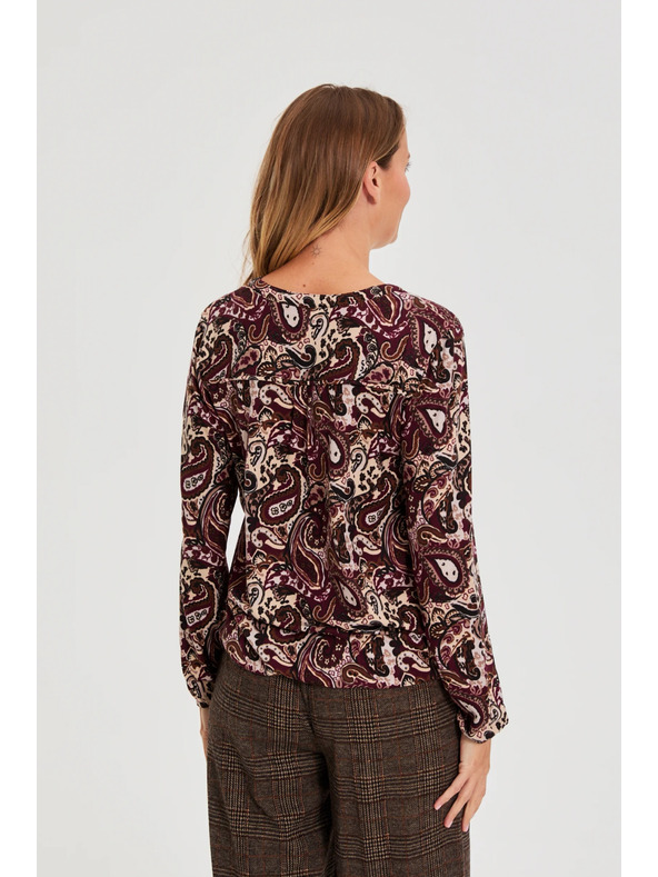 Moodo Uzorkovani pulover smeđi Moodo