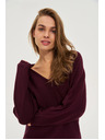 Moodo Pulover s V-izrezom vinsko crveni Moodo