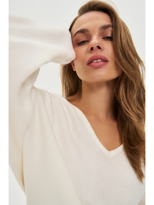Moodo Pulover s V-izrezom ecru Moodo