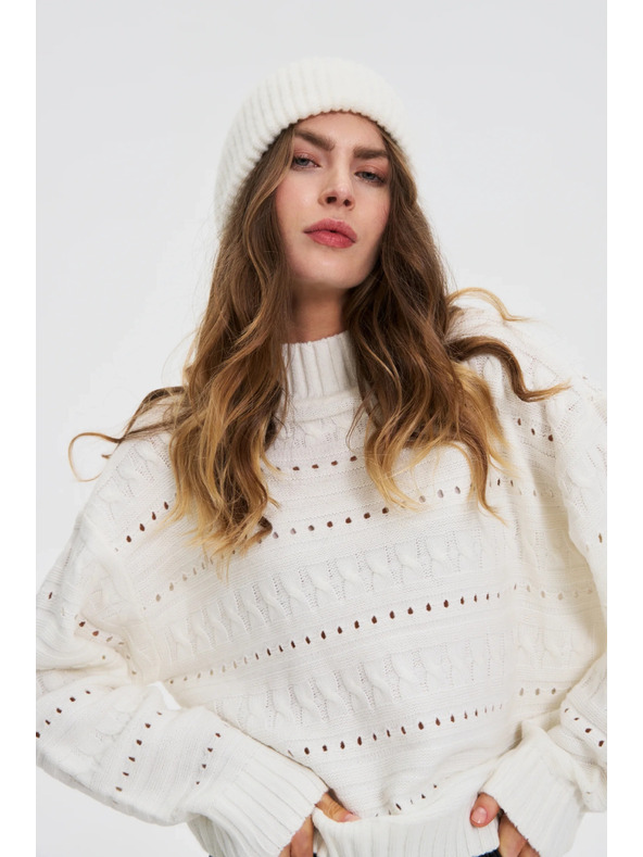 Moodo Pulover s rollnekom bijeli Moodo