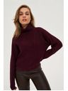 Moodo Pulover s rollnekom vinsko crveni Moodo