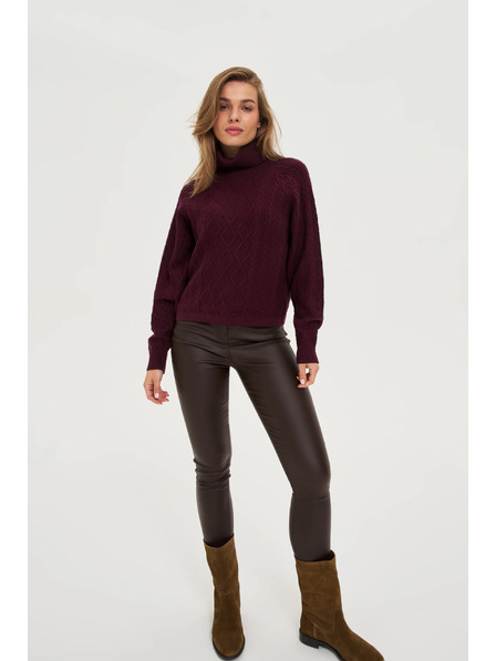 Moodo Pulover s rollnekom vinsko crveni Moodo